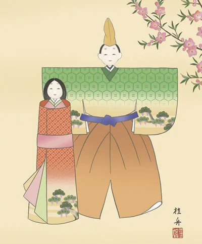 桃の節句・お雛様 掛軸【お雛さま】立雛（長江 桂舟） 商品画像