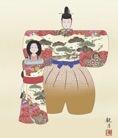 桃の節句・お雛様 掛軸【お雛さま】立雛（森山 観月） 商品画像