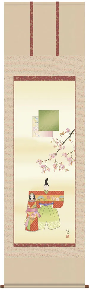 桃の節句・お雛様 掛軸【お雛さま】立雛（伊藤 渓山）