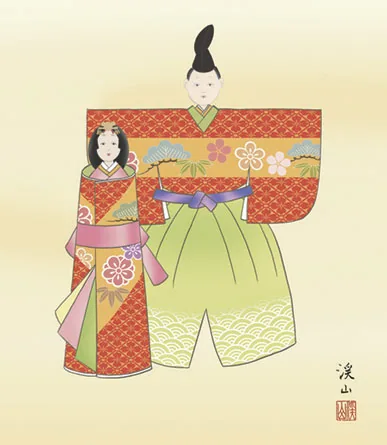 桃の節句・お雛様 掛軸【お雛さま】立雛（伊藤 渓山） 商品画像