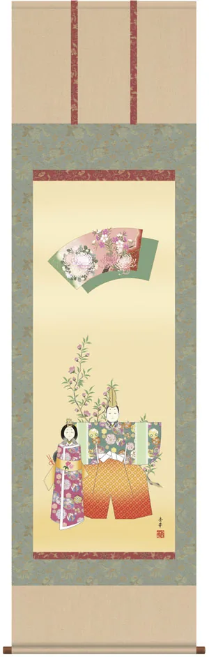 桃の節句・お雛様 掛軸【お雛さま】立雛（野川 秀華）
