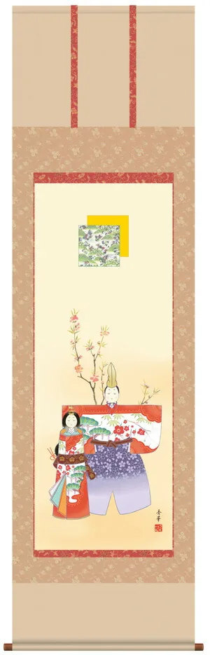 桃の節句・お雛様 掛軸【お雛さま】立雛（野川 秀華）