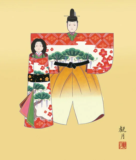 桃の節句・お雛様 掛軸【お雛さま】立雛（森山 観月） 商品画像