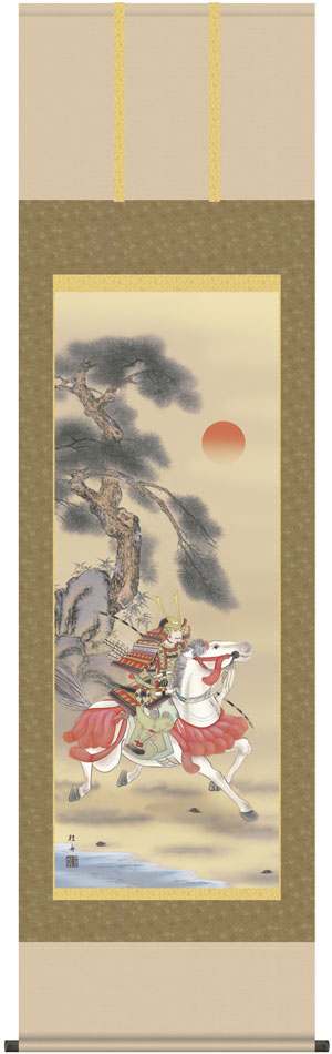 端午の節句 掛軸【武者・節句】白馬武者（長江 桂舟）