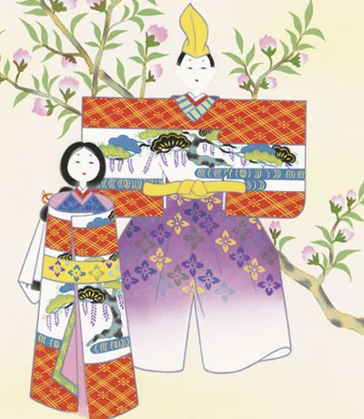 桃の節句・お雛様 掛軸【お雛さま】立雛（香山 緑翠） 商品画像