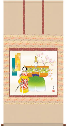 桃の節句・お雛様 掛軸【お雛さま】立雛（野川 秀華）