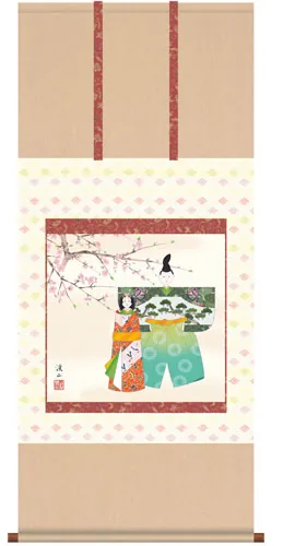 桃の節句・お雛様 掛軸【お雛さま】立雛（伊藤 渓山）
