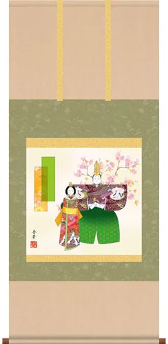 桃の節句・お雛様 掛軸【お雛さま】立雛（野川 秀華）