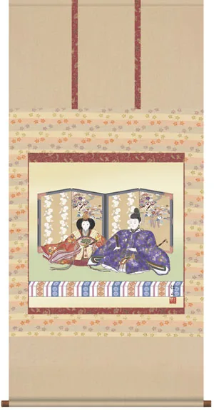 桃の節句・お雛様 掛軸【お雛さま】段雛（奥居 佑山）