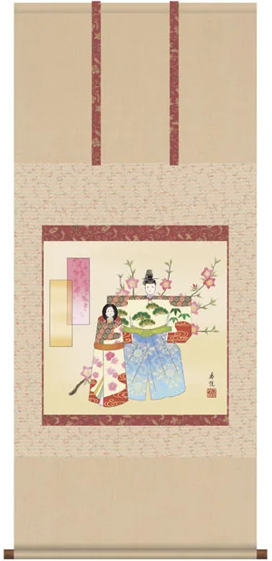 桃の節句・お雛様 掛軸【お雛さま】立雛（西尾 香悦）