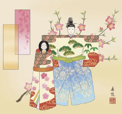 桃の節句・お雛様 掛軸【お雛さま】立雛（西尾 香悦） 商品画像