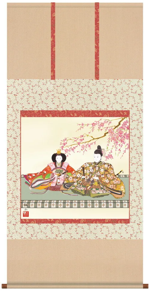 桃の節句・お雛様 掛軸【お雛さま】段雛（奥居 佑山）