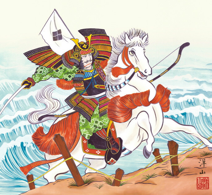 端午の節句 掛軸【武者・節句】馬上武者（宇崎 洋山） 商品画像