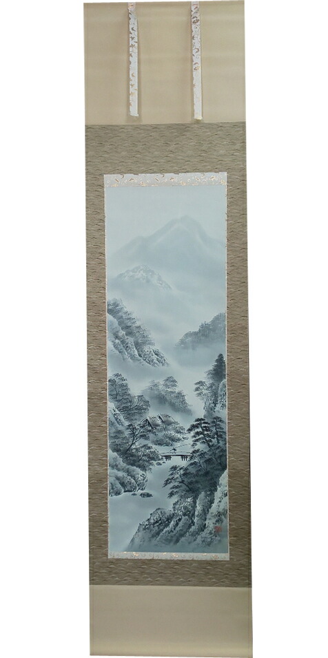 山水画 掛軸 水墨山水（林春雪）