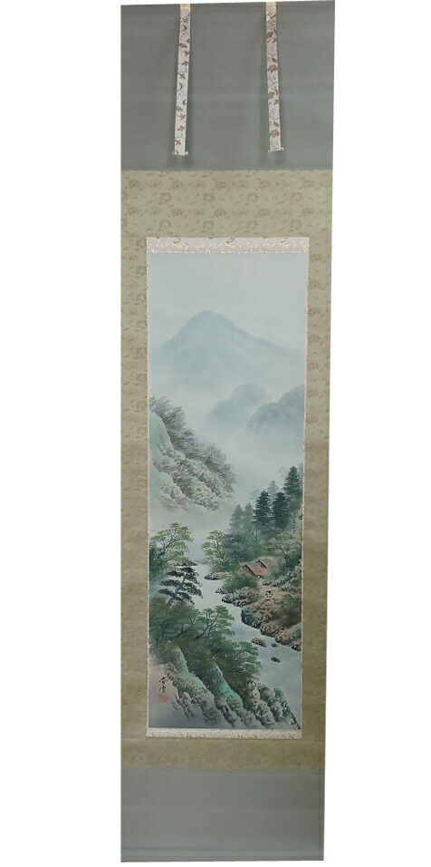 山水画 掛軸 彩色山水（林春雪）