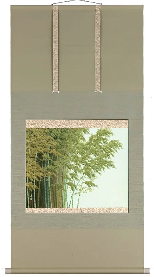 その他 掛軸 竹林（原滄月）