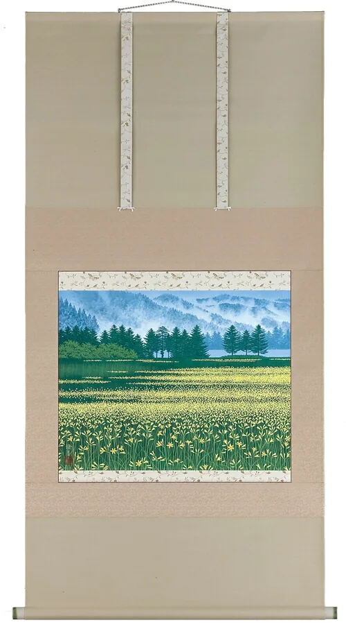 その他 掛軸 湿原の花（原滄月）