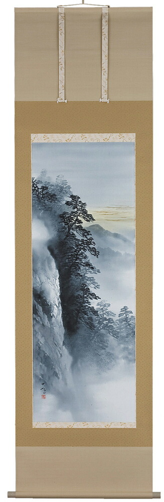 山水画 掛軸 水墨山水（吉井大起）
