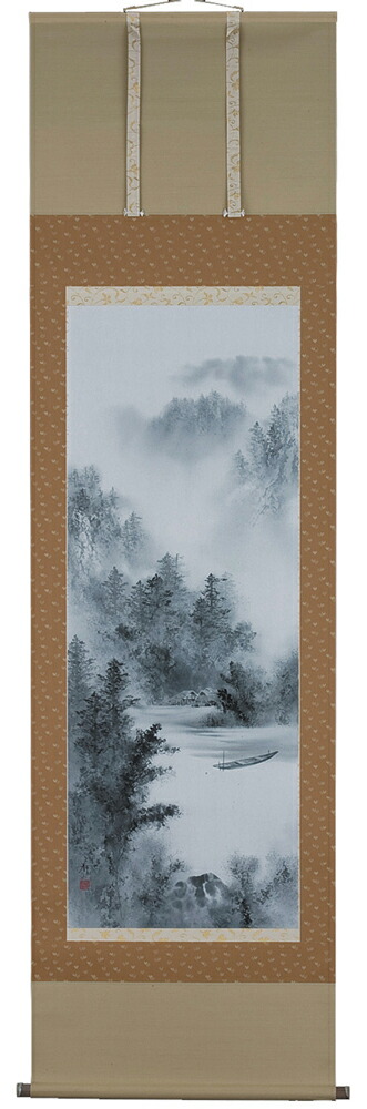山水画 掛軸 水墨山水（中沢勝）