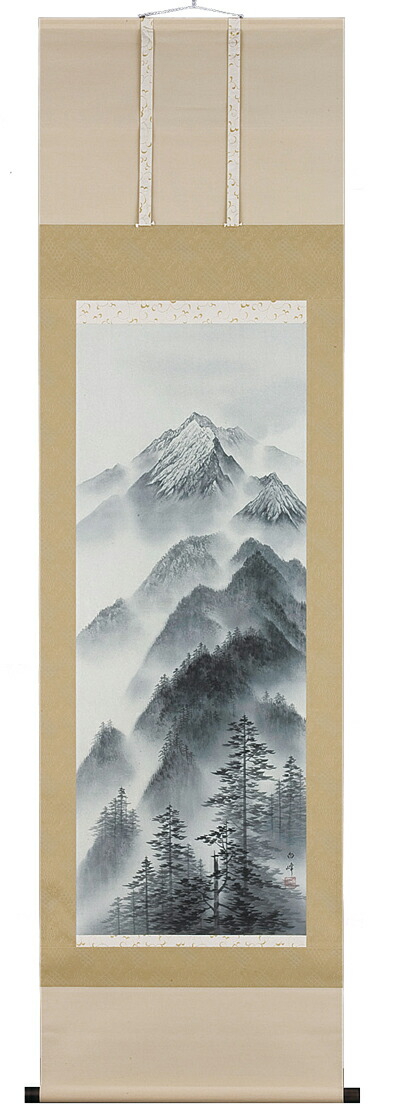 山水画 掛軸 水墨山水（山田白峰）