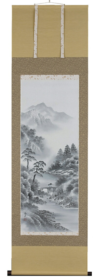 山水画 掛軸 水墨山水（木村春渓）