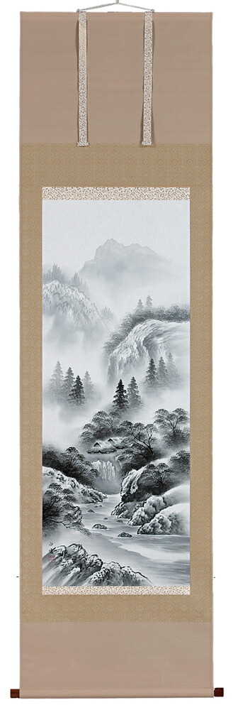 山水画 掛軸／かけじく 水墨山水（伊藤白雲）