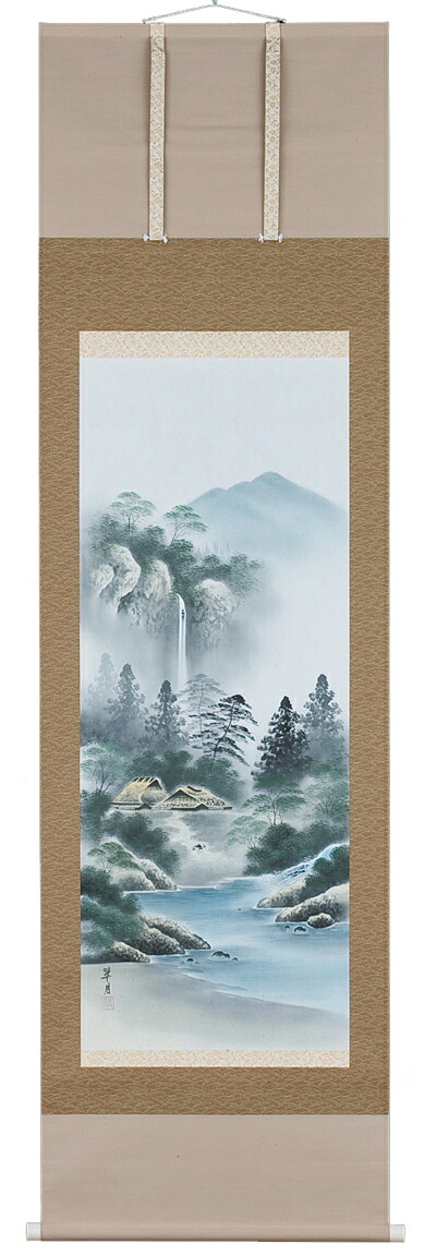 山水画 掛軸 彩色山水（小林翠月）