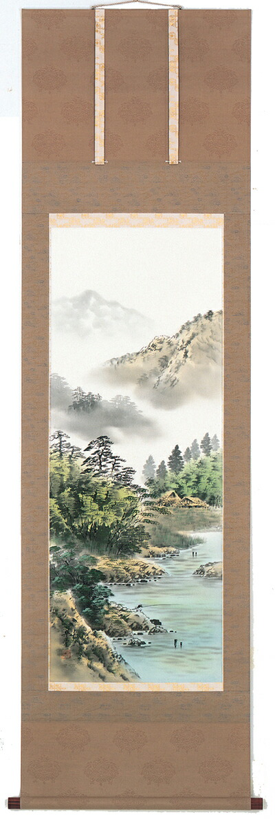 山水画 掛軸 彩色山水（田中翠堂）