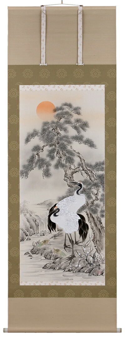 鶴亀 掛軸 鶴亀（丹羽陽春）