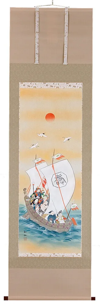 七福神 掛軸 七福神（石田松仙）