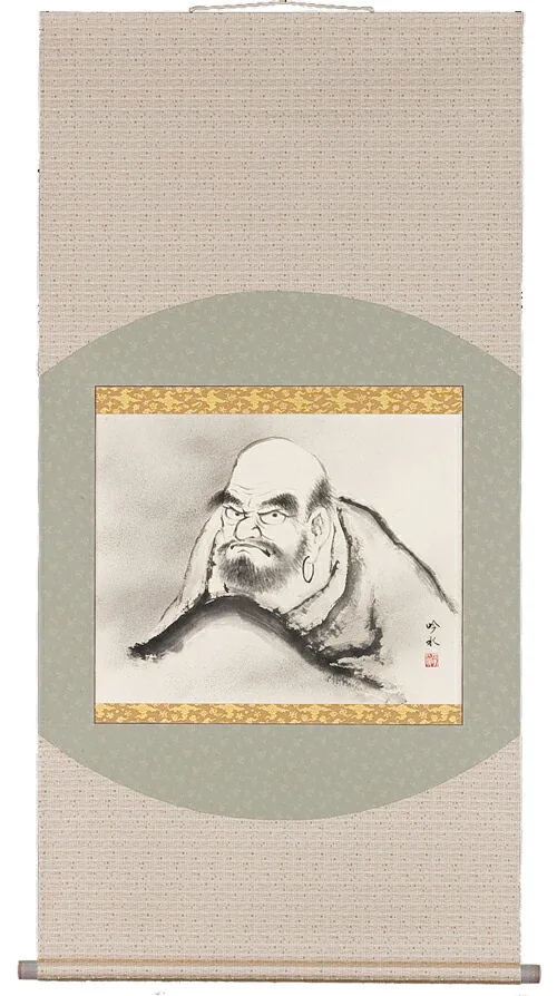 達磨・蓬莱山 掛軸 達磨（奥田吟水）