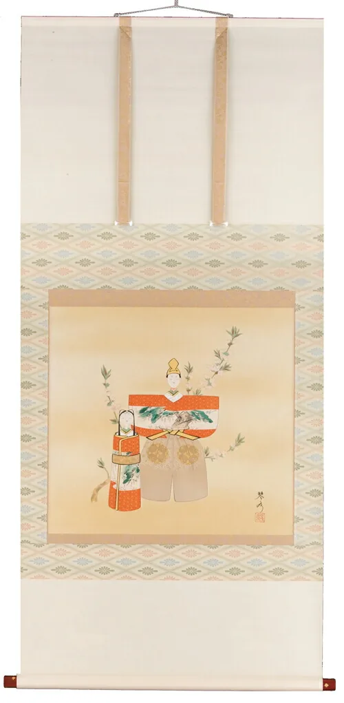 桃の節句・お雛様 掛軸 立雛（中村琴水）