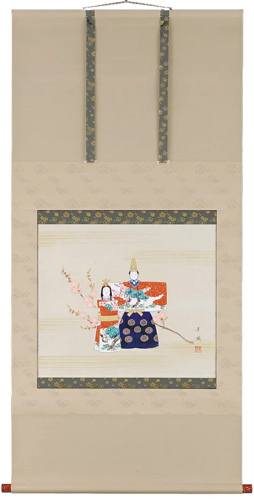 桃の節句・お雛様 掛軸 立雛（出口華凰）