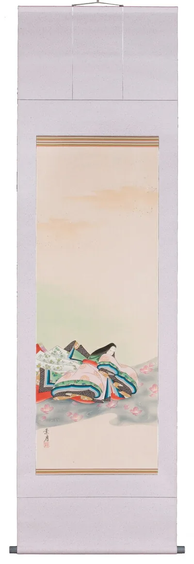 その他 掛軸 官女（佐藤景月）