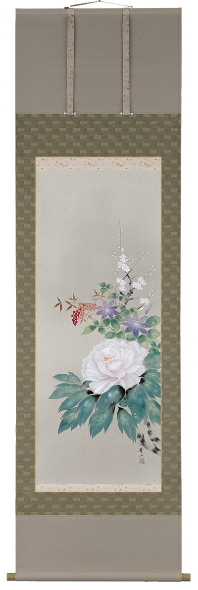 花鳥画 掛軸 四季草花（西村華山） 商品画像