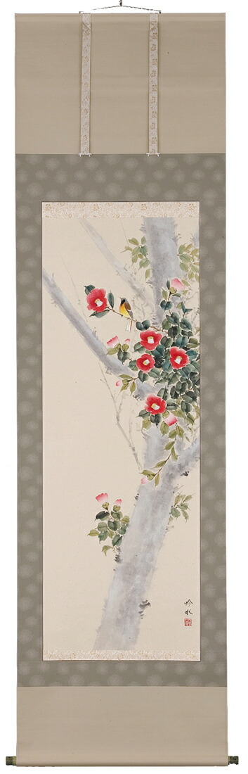 花鳥画 掛軸 椿（奥田吟水） 商品画像