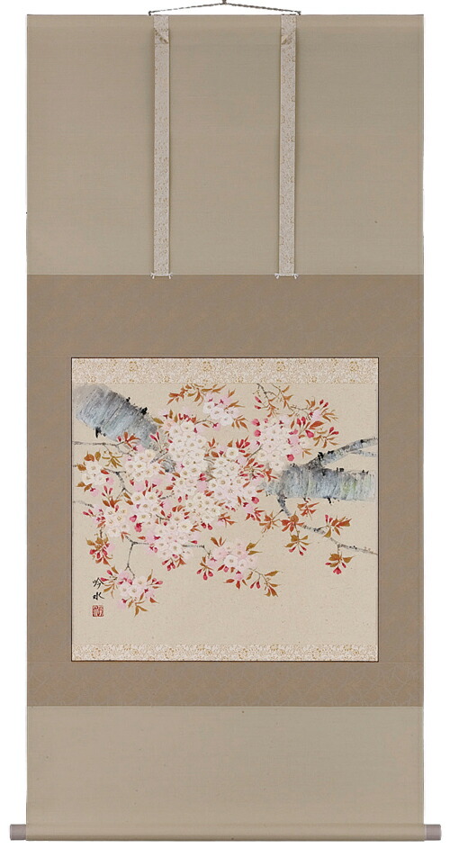 花鳥画 掛軸 桜（奥田吟水） 商品画像