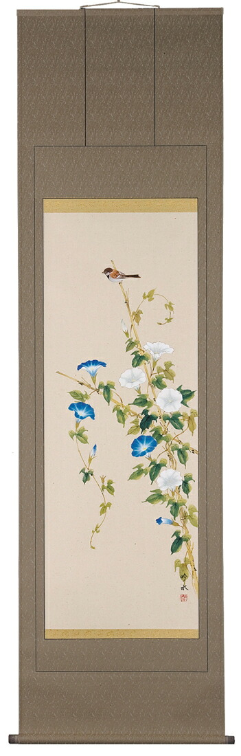 花鳥画 掛軸 朝顔（奥田吟水） 商品画像