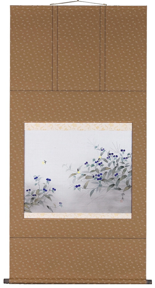 花鳥画 掛軸 露草に蛍（塚下静庵） 商品画像
