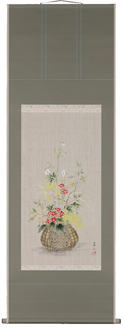 花鳥画 掛軸 花籠（藤沢真二） 商品画像