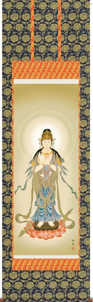 観音 掛軸【仏書画】聖観音（清水 雲峰）