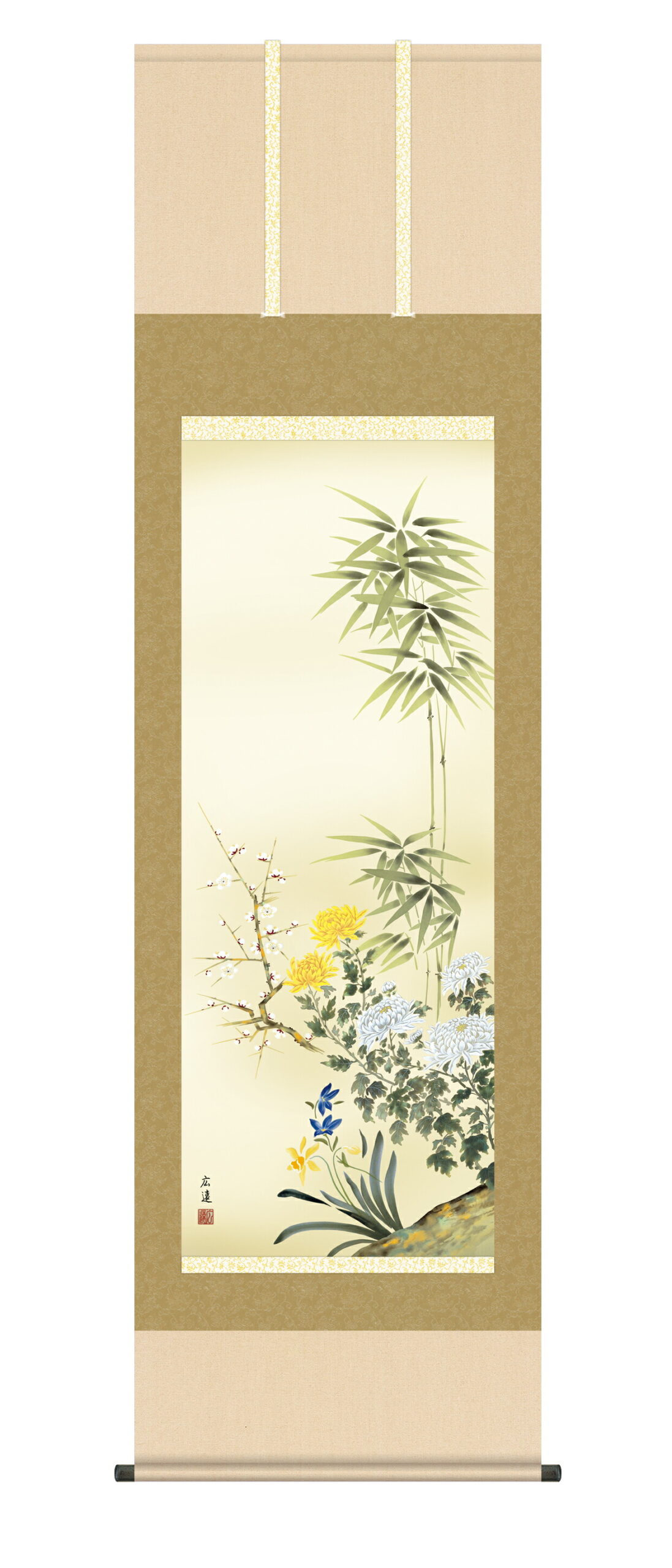 花鳥画 掛軸／かけじく【花鳥画】四君子（田中広遠）送料無料 代引き手数料無料 商品画像