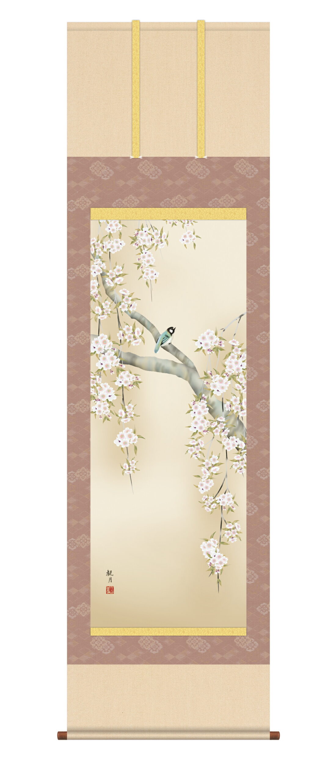 花鳥画 掛軸【春】桜花に小鳥（森山 観月） 商品画像