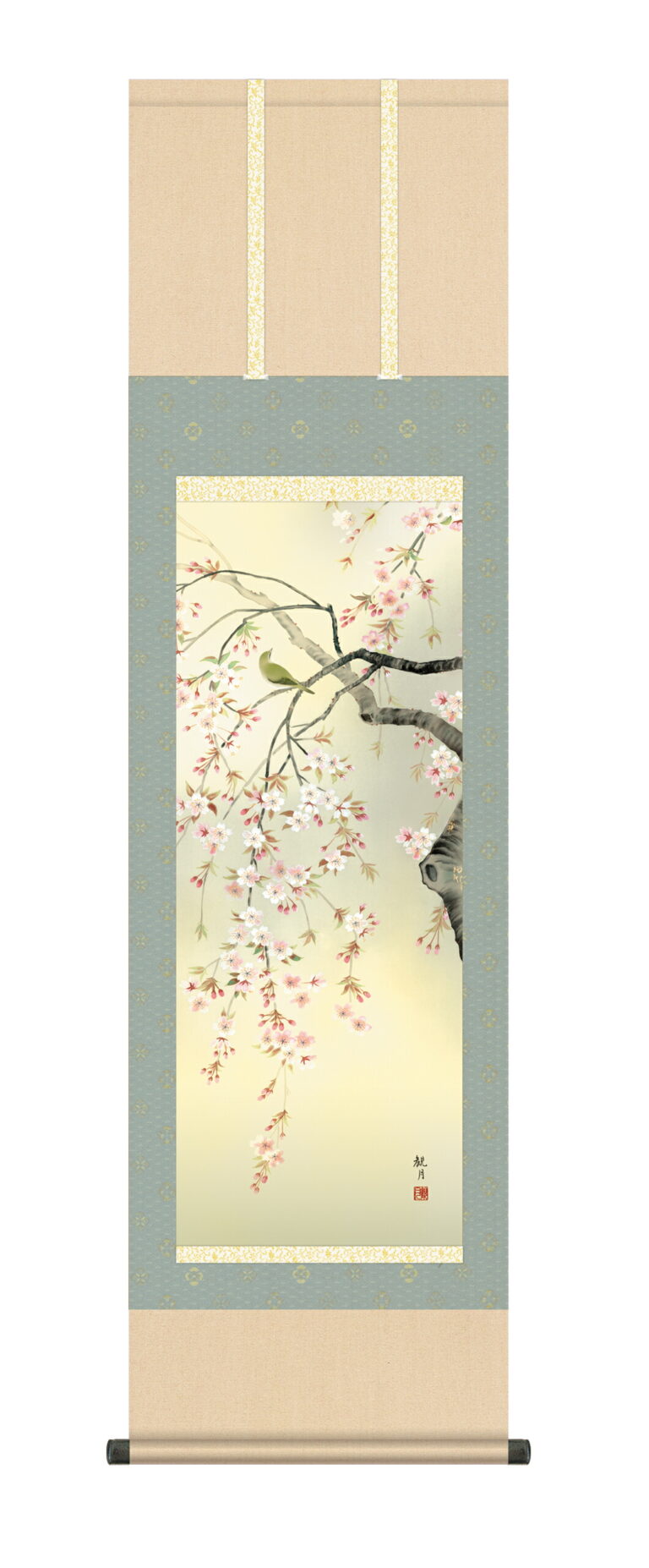 花鳥画 掛軸【春】桜花（森山 観月）
