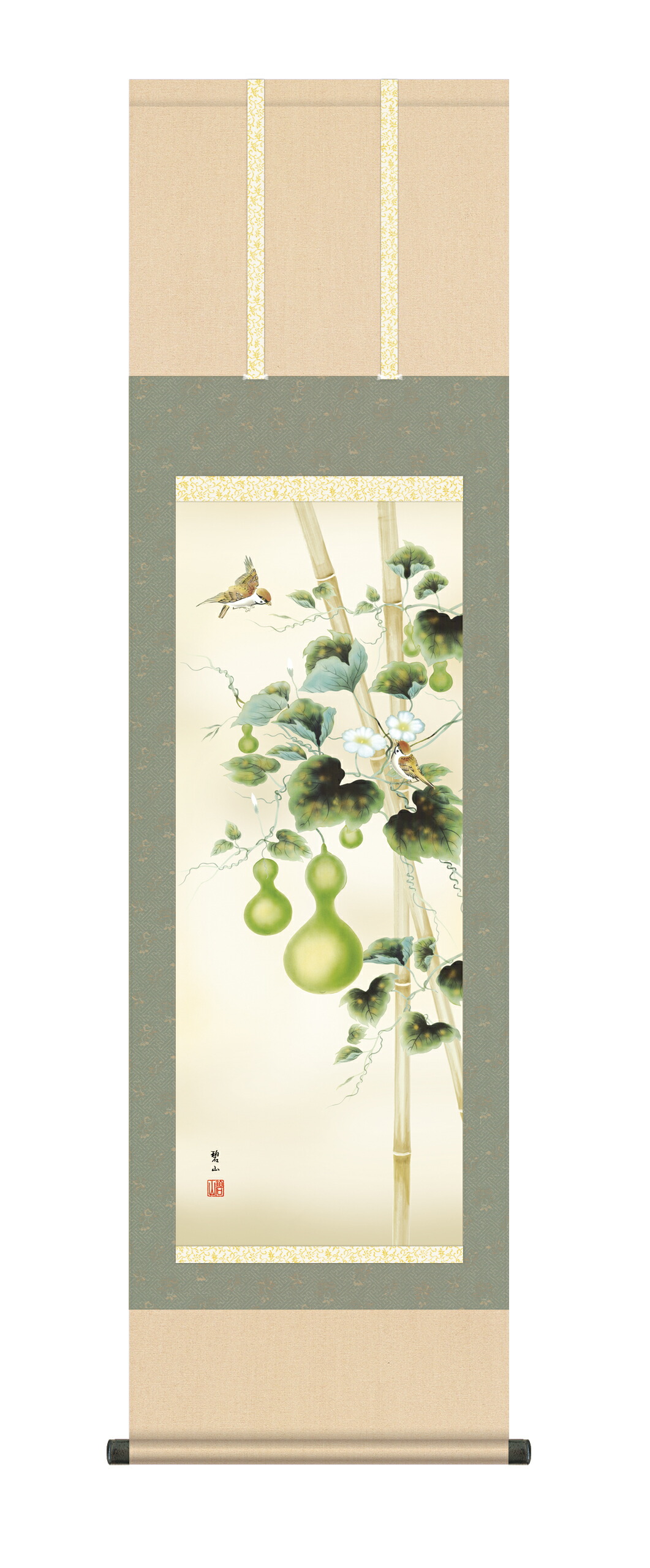 花鳥画 掛け軸(掛軸)【尺三幅】六瓢（唐沢 碧山） 商品画像