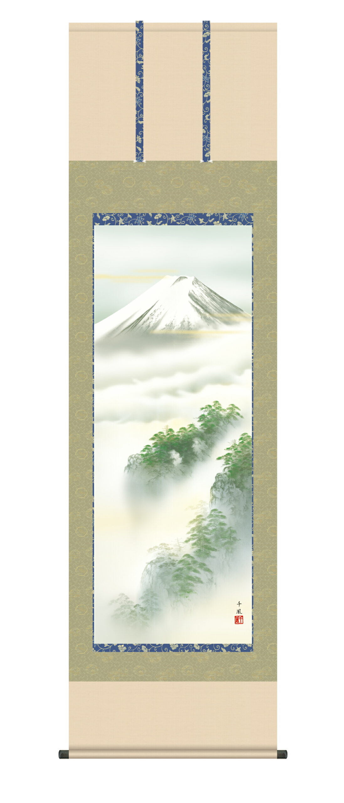 富士山 掛軸／かけじく【山水画】黎明富士（熊谷 千風） 商品画像