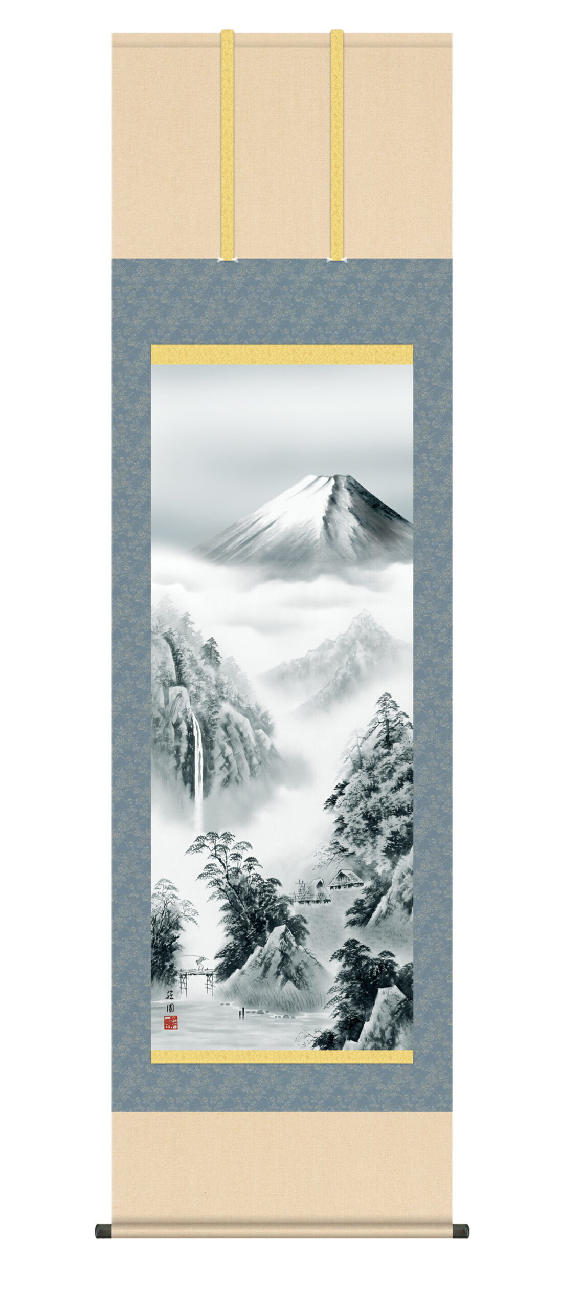 山水画 掛軸【山水】 富士憧憬（有馬 荘園） 富士山 年中掛け 山水画 商品画像