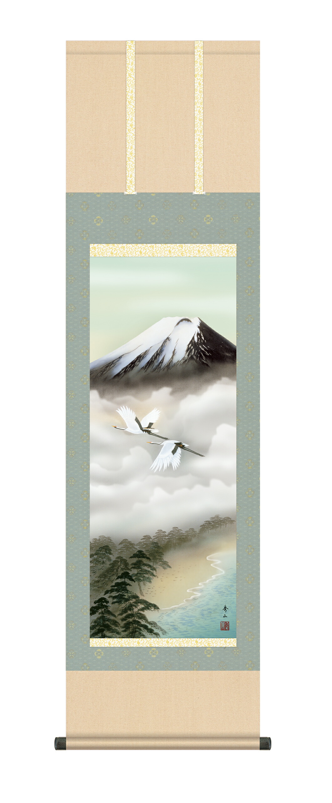 富士山 掛け軸 掛軸 富士 尺三富士飛翔 (鈴村 秀山) 商品画像