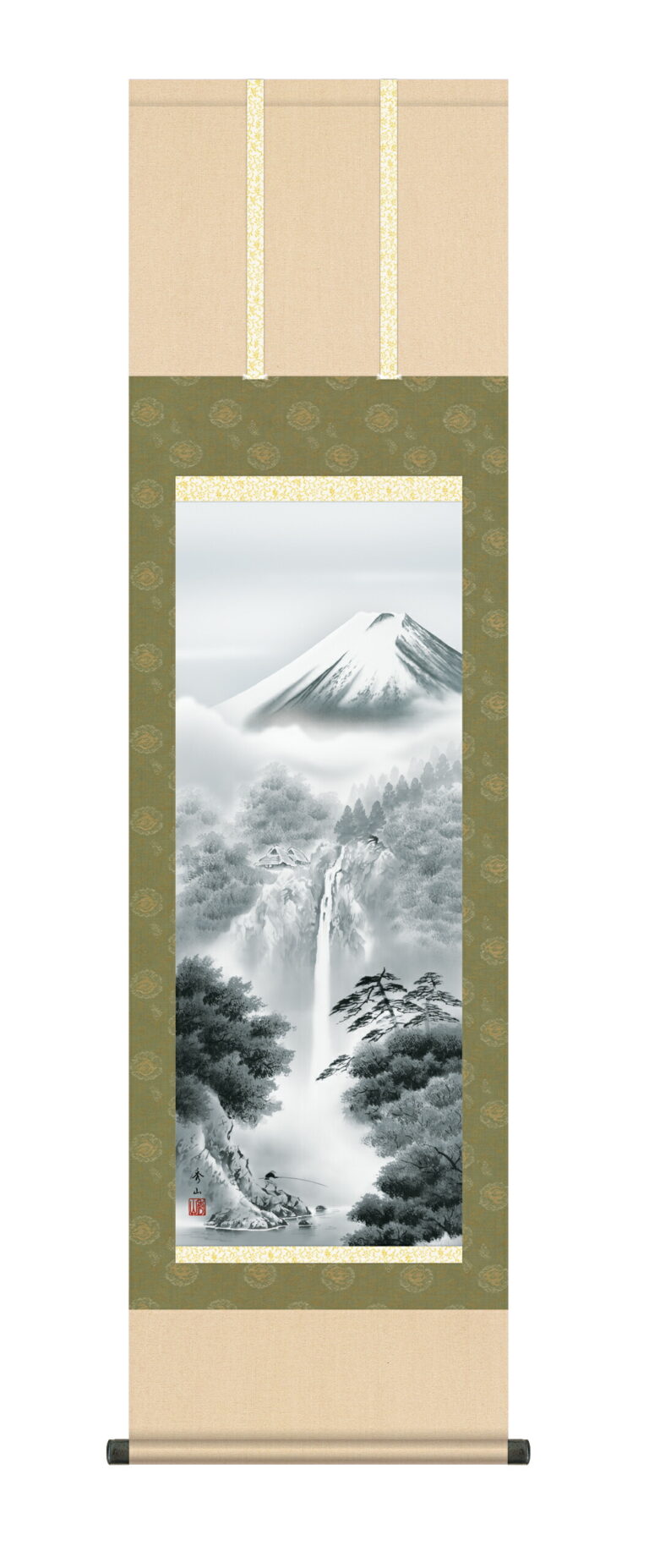 富士山 掛け軸 掛軸 富士 尺三富士幽谷 (鈴村 秀山)