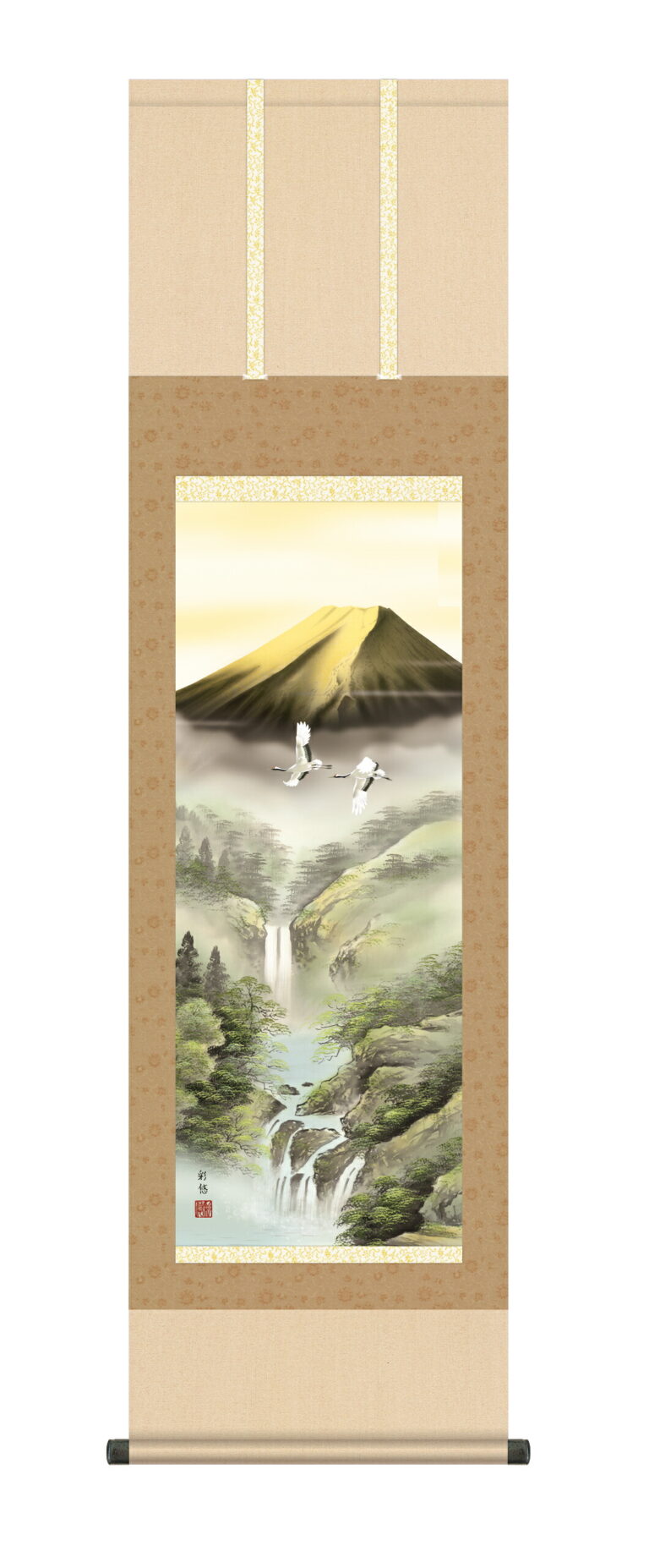 富士山 掛け軸 掛軸 富士富峰玉簾(宇田川 彩悠)